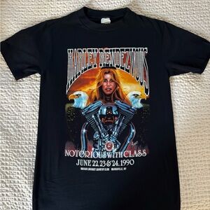 Harley Rendevous Black Graphic Tee